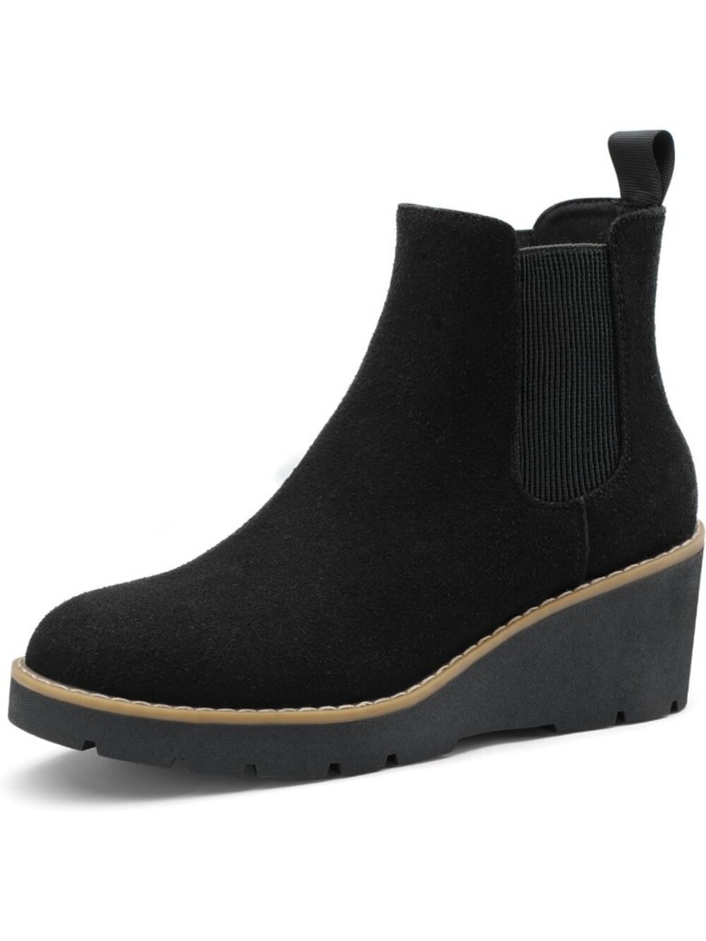 Stylish Women's Platform Wedge Ankle Boots - Trendy Chelsea Design, Comfortable